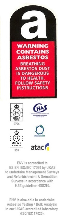 Asbestos Warning Label